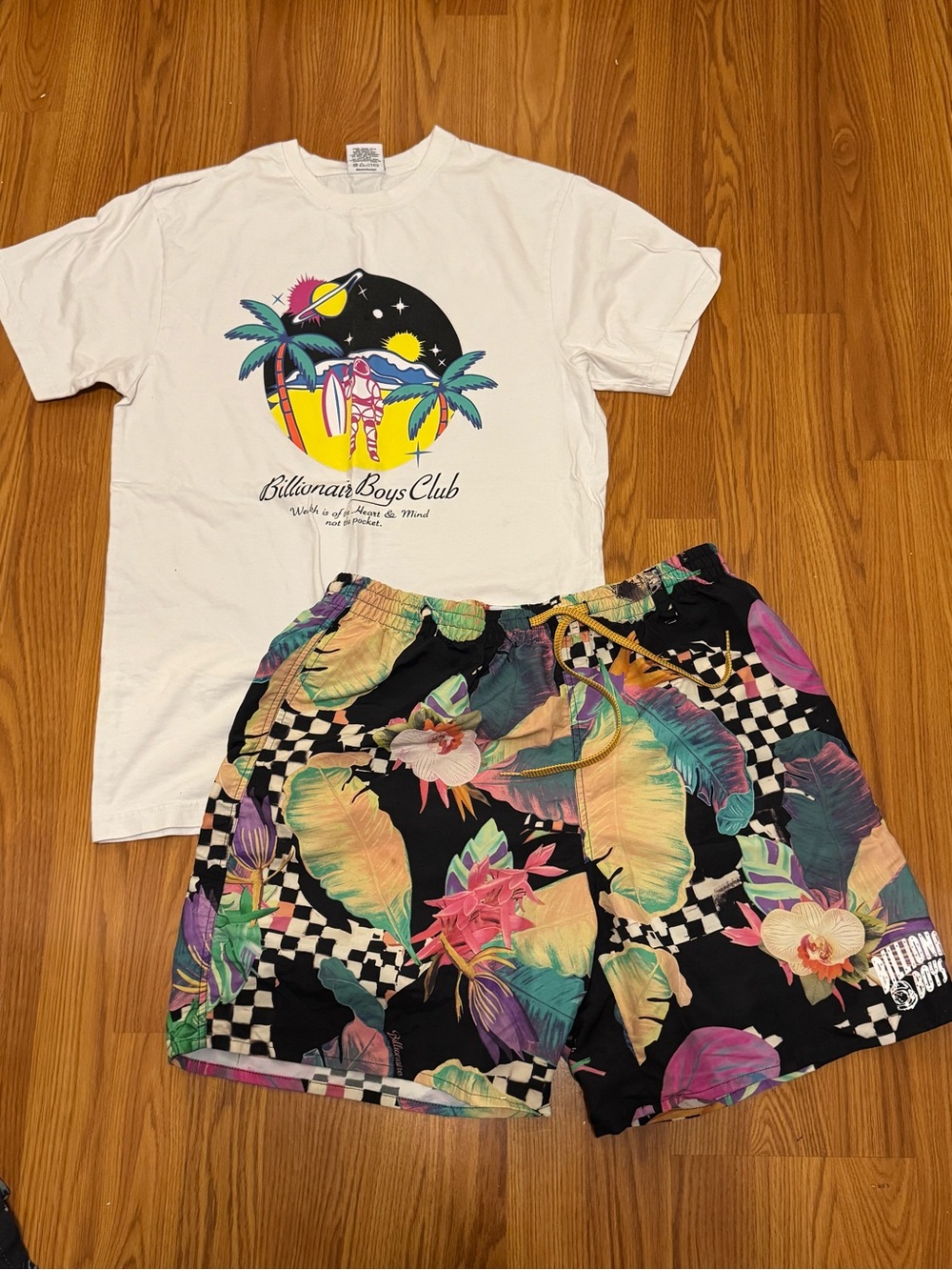 Billionaire Boys Club Multicolor Tropical Print Shirt and Shorts - Black Base
